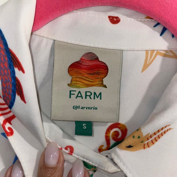 FARM RIO Zodiac Lenzing Escovero Viscose Midi Shirtdress Size S - Picture 3 of 14